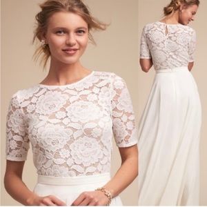 BHLDN Jive ivory Lace Bridal Topper